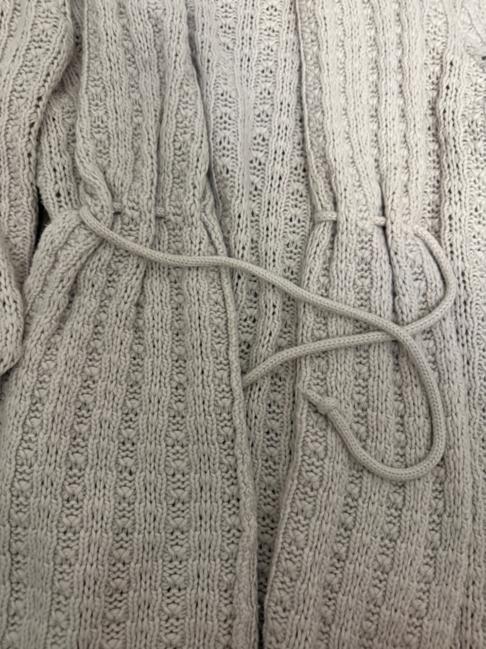 Beth Bowley Cream Cable Knit Open Cardigan with Tie Belt - Picture 4 of 6